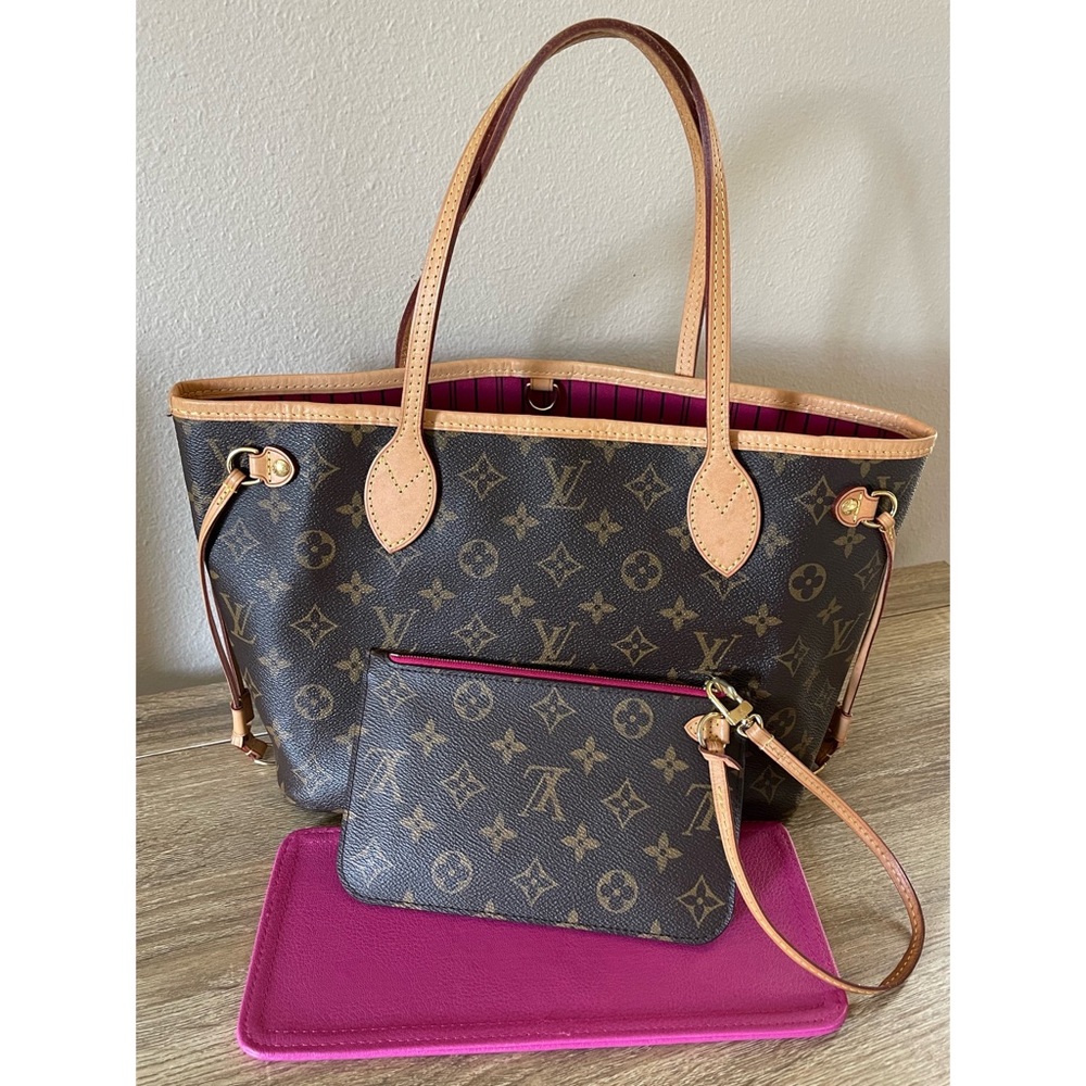 *AUTHENTIC* Louis Vuitton Monogram Neverfull PM Pivoine w/Pouchette